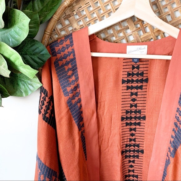 Burnt Orange Tribal Kimono Shawl - Picture 3 of 3